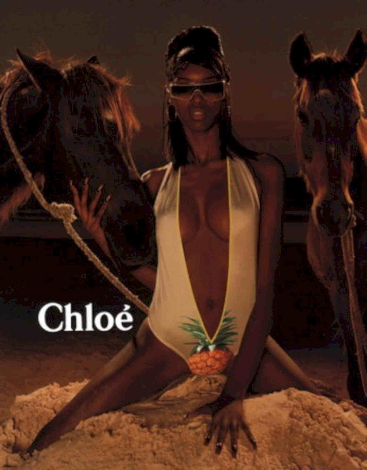 Chloe Swimsuit Beach Vintage Retro Advert Poster A4 Photo Print