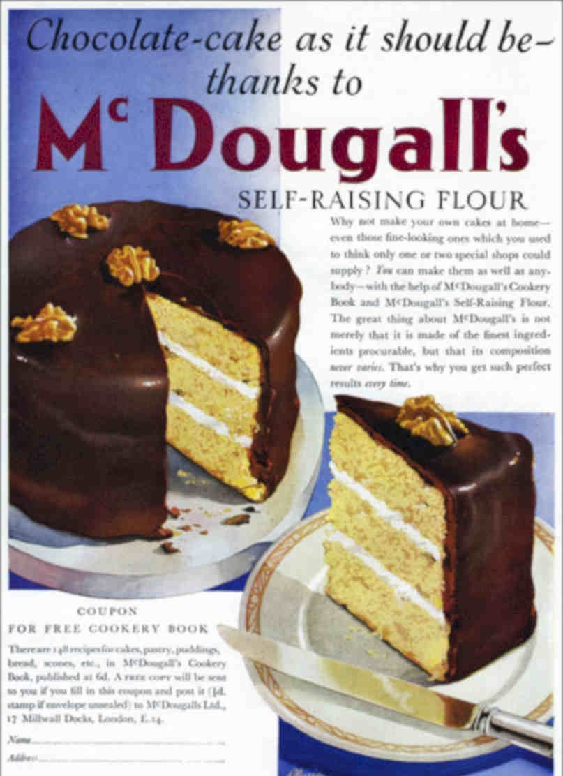 Chocolate Cake Mcdougalls Vintage Retro Advert Poster A4 Photo Print