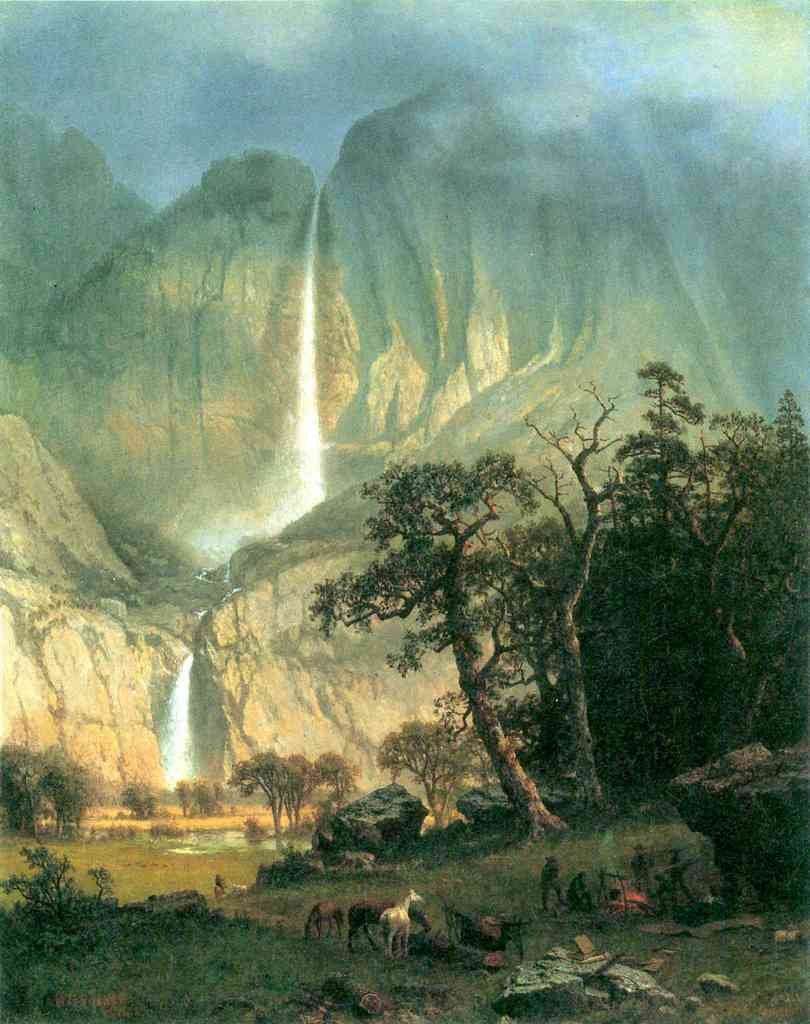 Cholooke Yosemite Watterfall Bierstadt A4 Photo Print