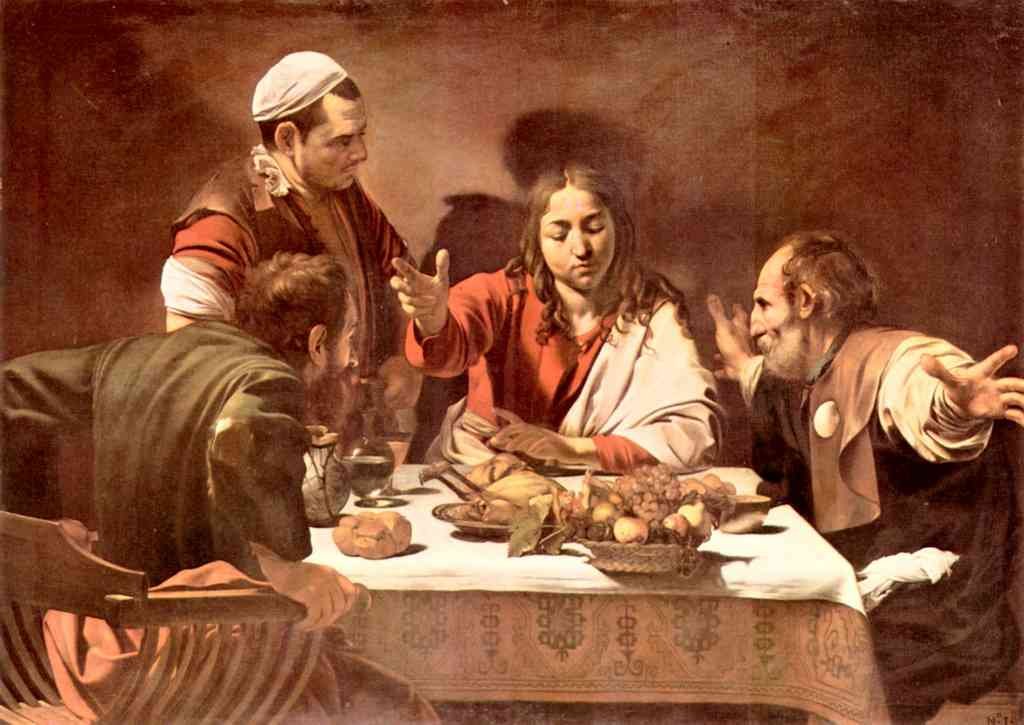 Christ In Emmaus Caravaggio A4 Photo Print