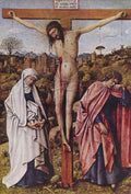 Christ On The Cross Between Mary And John Jan Van Eyck A4 Photo Print