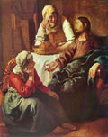 Christ With Mary And Martha Vermeer A4 Photo Print