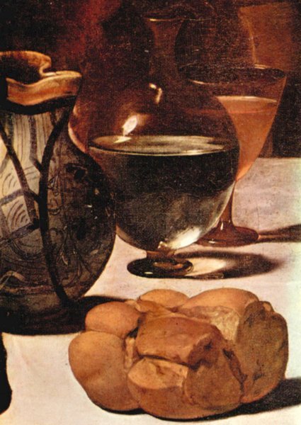 Christ in Emmaus detail Caravaggio A4 Photo Print