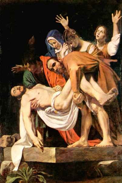 Christ's burial by Caravaggio A4 Photo Print