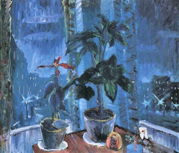 Christmas quiet life with view of the road by Walter Gramatte Expressionism A4 Photo Print