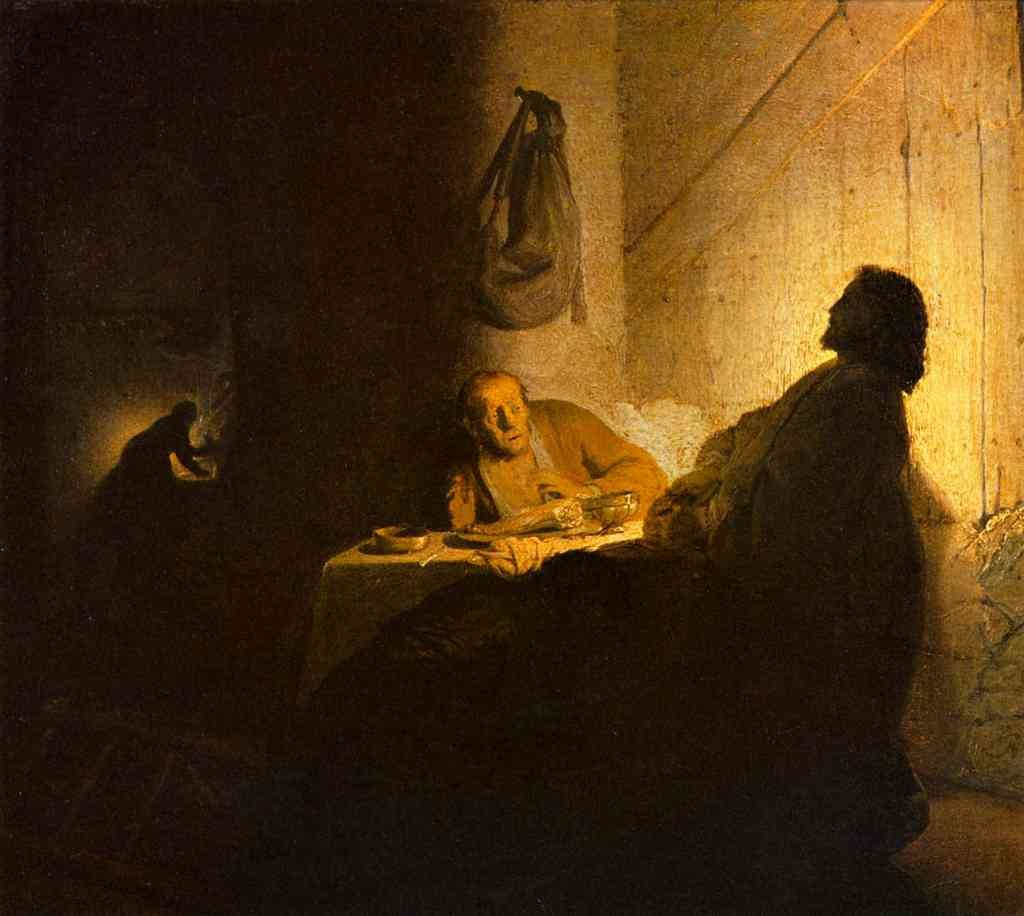 Christus In Emmaus 2 Rembrandt A4 Photo Print