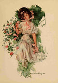 Christy Chandler Riley Roses 1909 Cutting roses A4 Photo Print