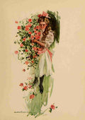 Christy Chandler Riley Roses 1909 Hiding in the roses A4 Photo Print