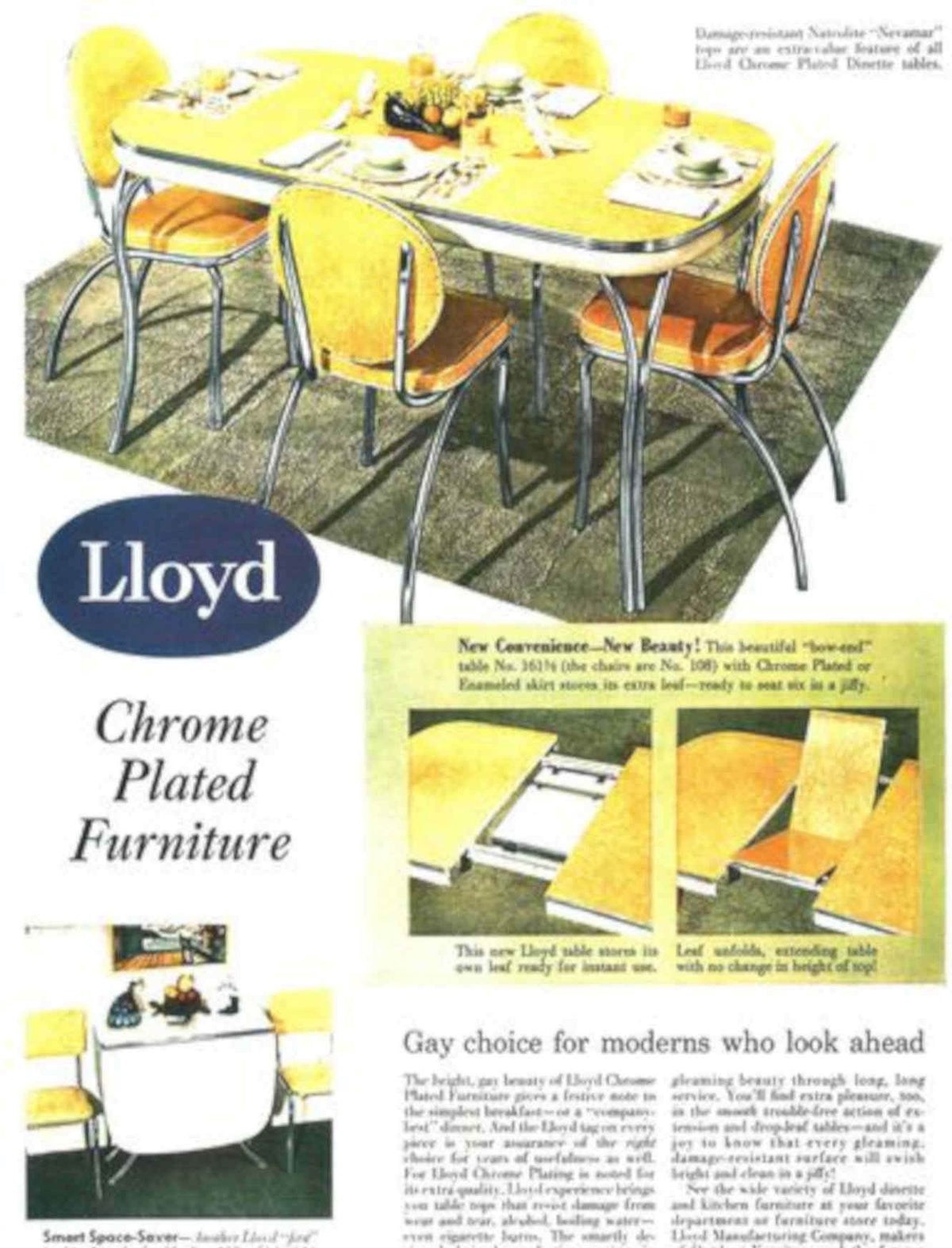 Chrome Table Chairs Vintage Retro Advert Poster A4 Photo Print