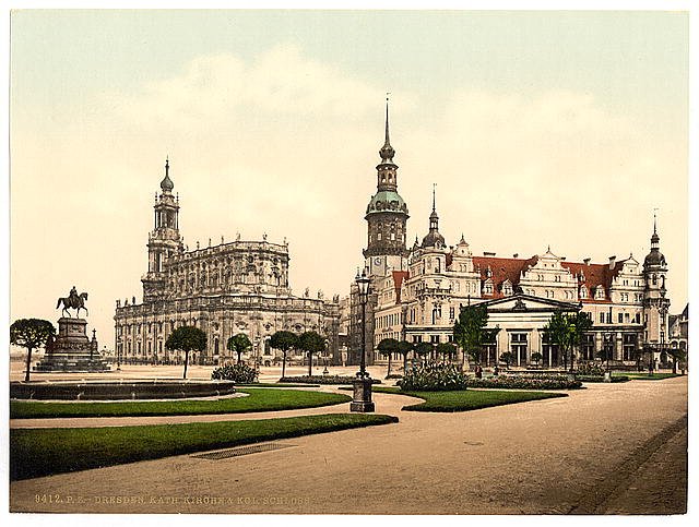 Church and Royal Castle Altstadt Dresden Saxony Vintage A4 Photo Print