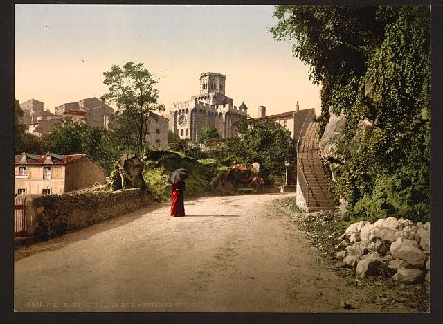 Church and old town Royat Vintage A4 Photo Print