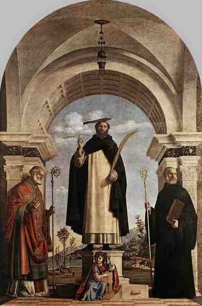 Cima Da Conegliano St Peter Martyr With St Nicholas Of Bari A4 Photo Print