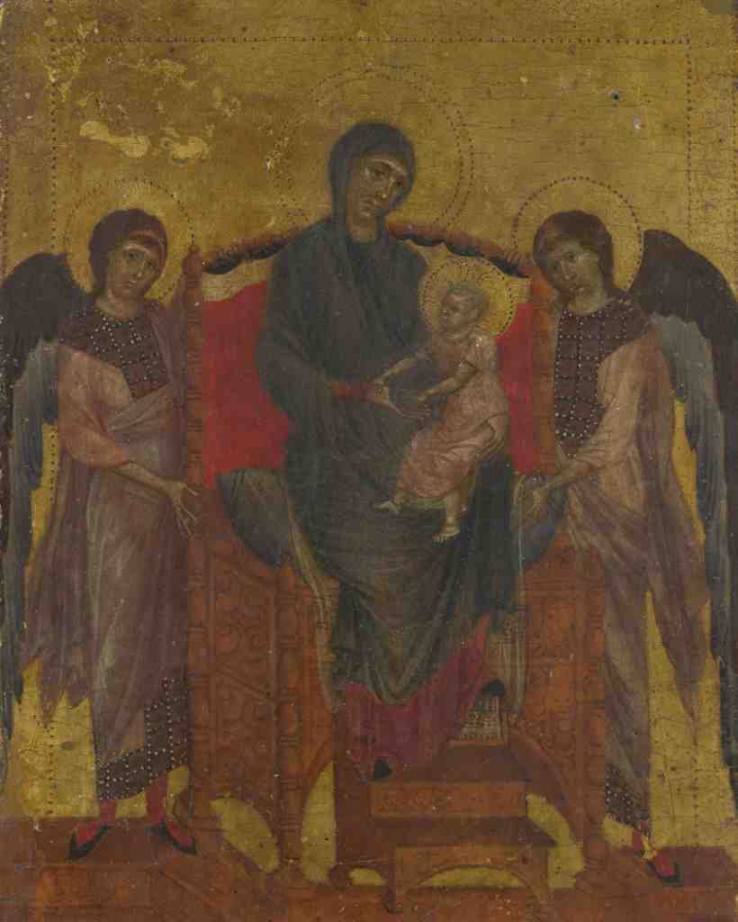 Cimabue The Virgin and Child Enthroned with Two Angels A4 Photo Print