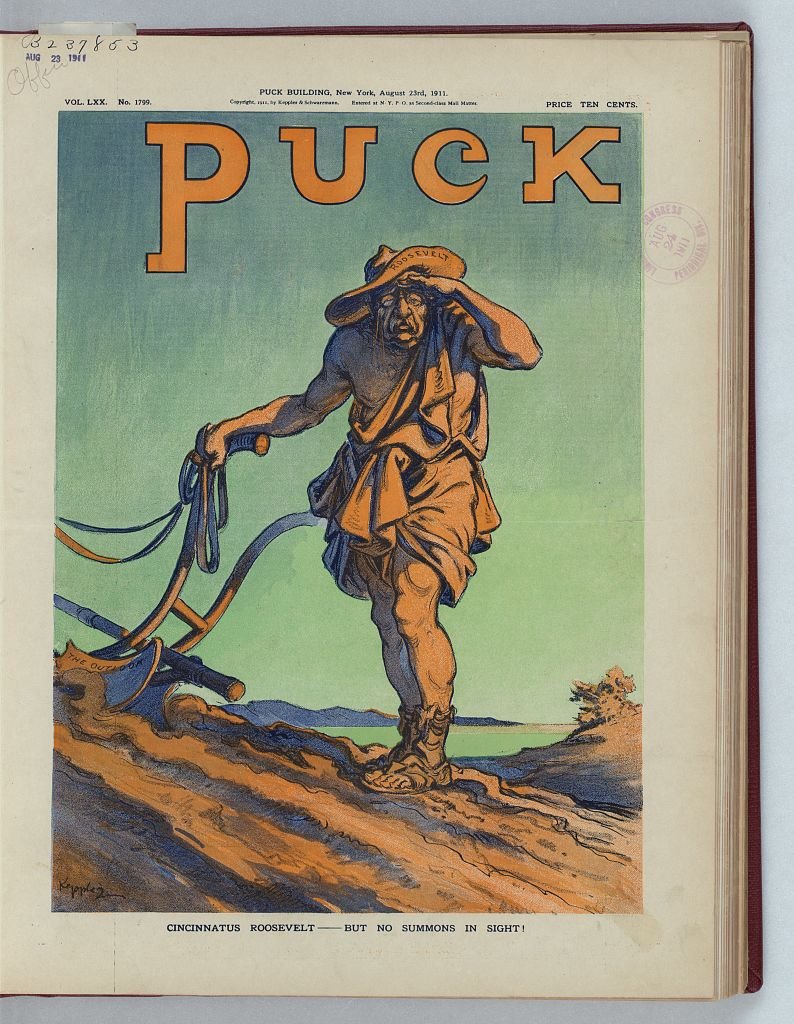 Cincinnatus Roosevelt but no summons in sight PUCK A4 Photo Print