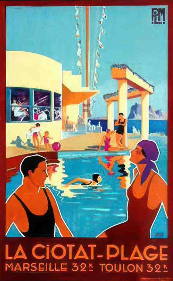 CiotatPlage Vintage Advert A4 Photo Print
