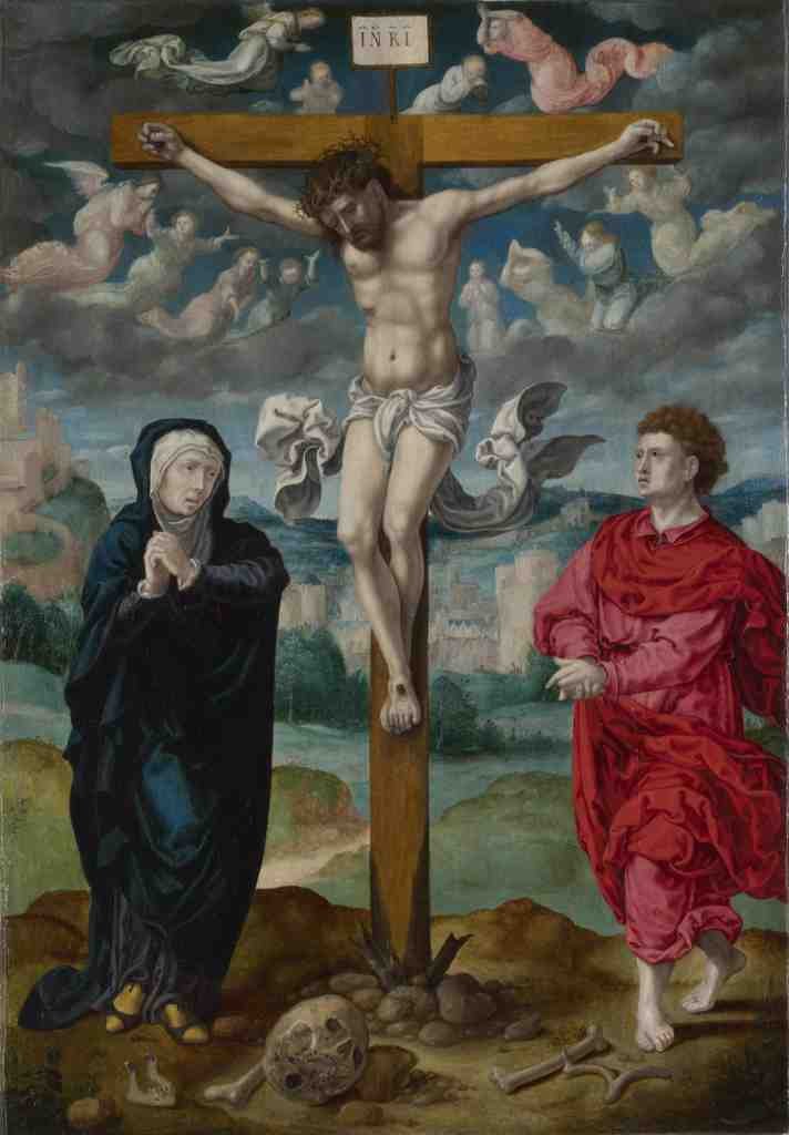 Circle of Pieter Coecke van Aalst The Crucifixion Central Panel A4 Photo Print