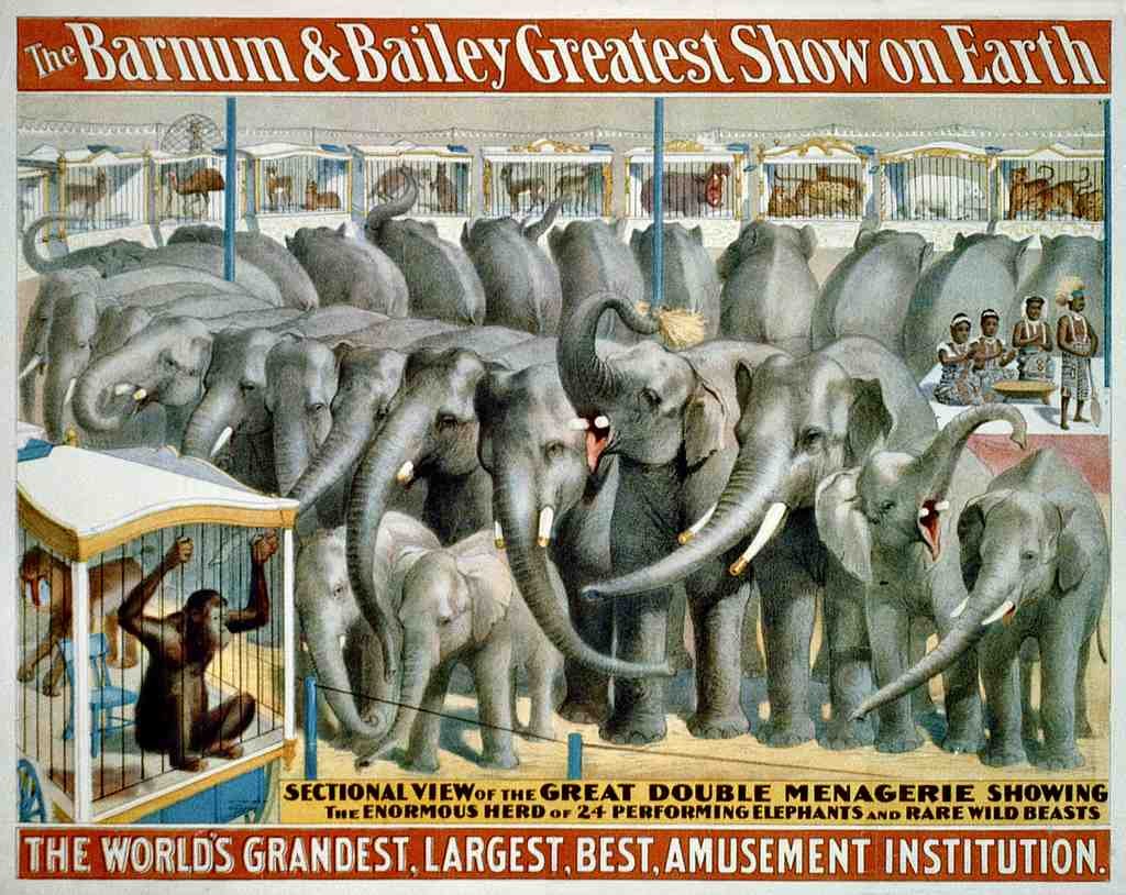 Circus Barnum Bailey 1895e Vintage A4 Photo Print