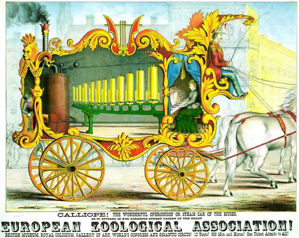 Circus Calliope 1874 Vintage A4 Photo Print