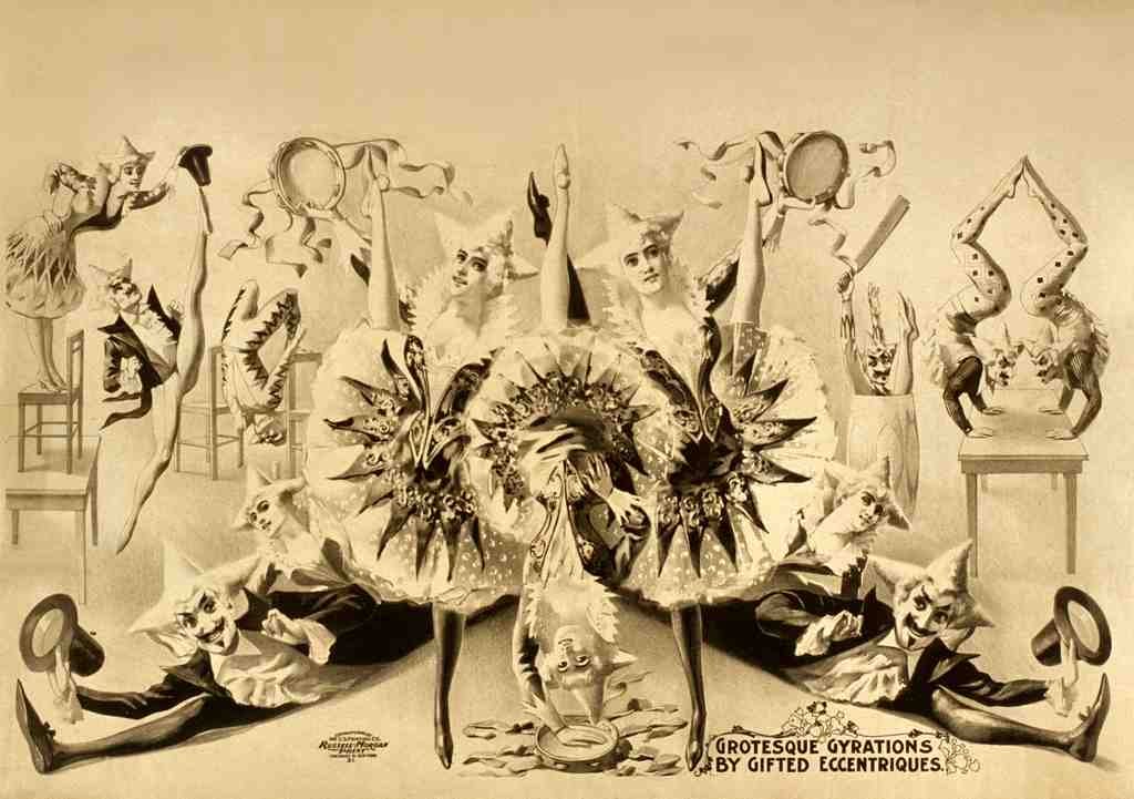 Circus Grotesque Gyrations 1900 Vintage A4 Photo Print