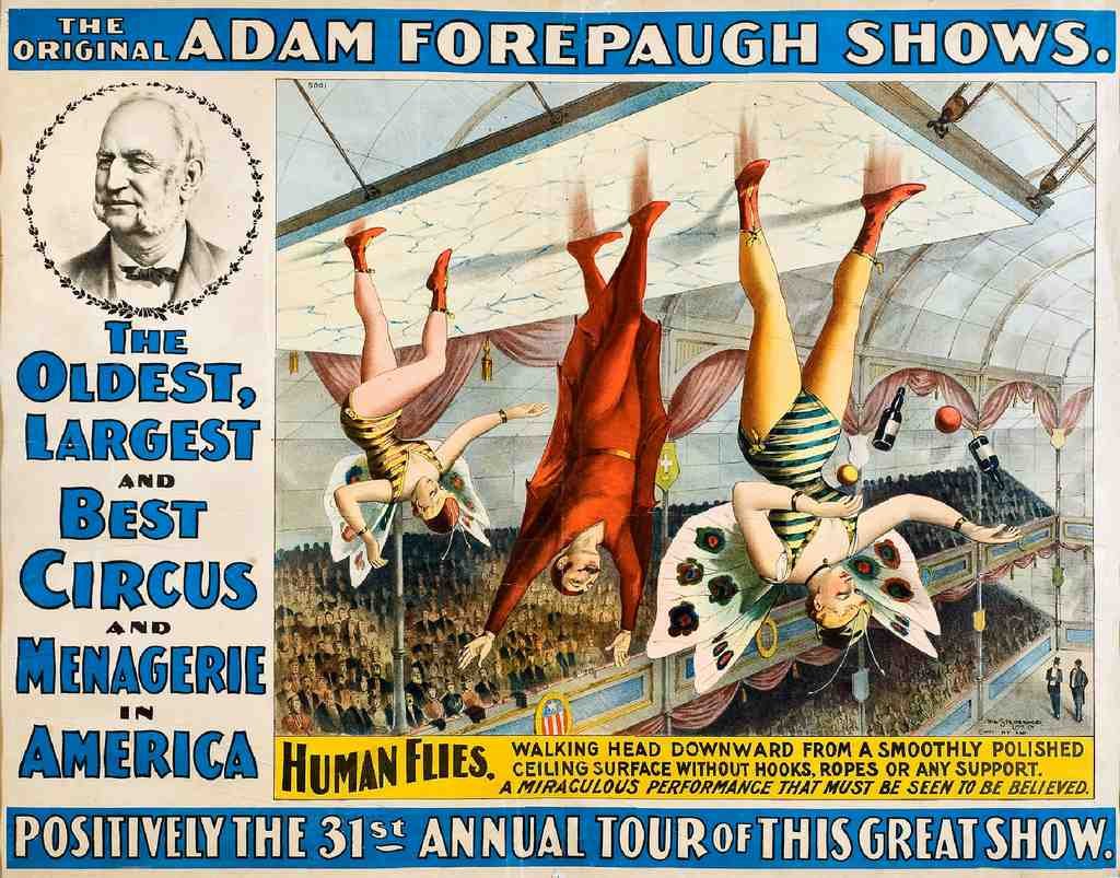 Circus Human Flies Vintage A4 Photo Print