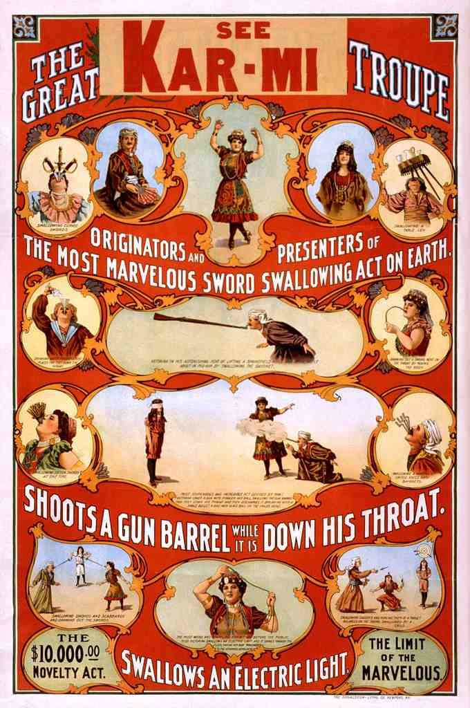 Circus Karmi Troupe Vintage A4 Photo Print