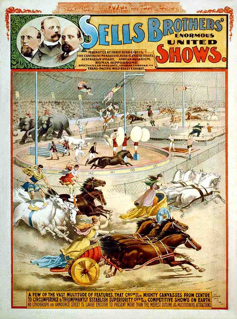 Circus Sells Brothers 1800s Vintage A4 Photo Print