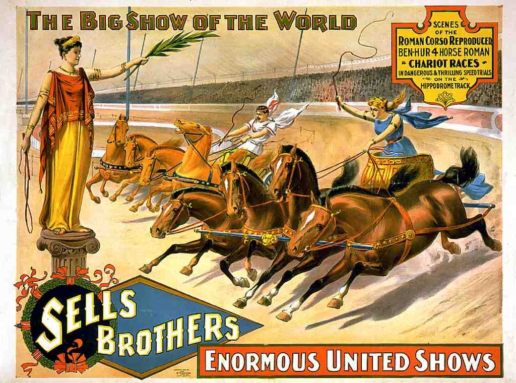 Circus Sells Brothers 1895 Vintage A4 Photo Print