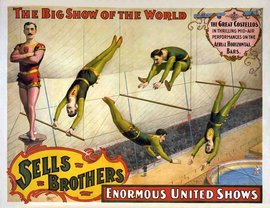 Circus Sells Brothers 1895c Vintage A4 Photo Print