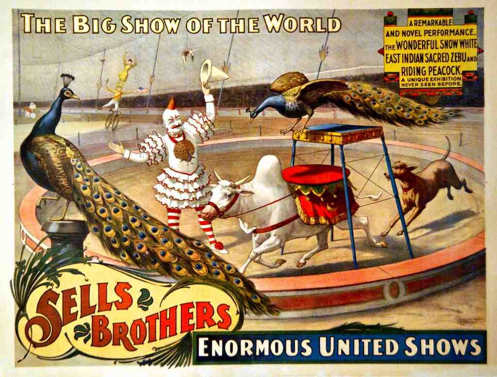 Circus Sells Brothers 1895d Vintage A4 Photo Print