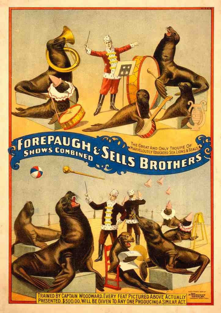 Circus Shows Combined 1899b Vintage A4 Photo Print