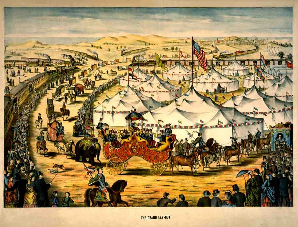 Circus The Grand Lay Out 1874 Vintage A4 Photo Print
