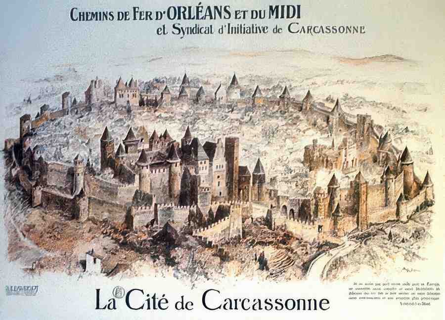 Cite de Carcassonne Vintage Advert A4 Photo Print