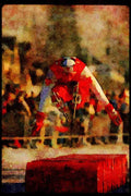 Cities 242004 Barrel Jumping At The Ottawa Canal During Winterlude A4 Limited Edition Watercolour Print