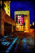 Cities 242014 Night Entrance To C.M.C.P. A4 Limited Edition Watercolour Print