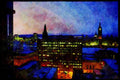 Cities 242023 Night View Of Parliament Hill From World Exchange Plaza A4 Limited Edition Watercolour Print