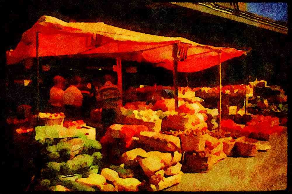 Cities 242026 Vegetable Stalls At Byward Market A4 Limited Edition Watercolour Print