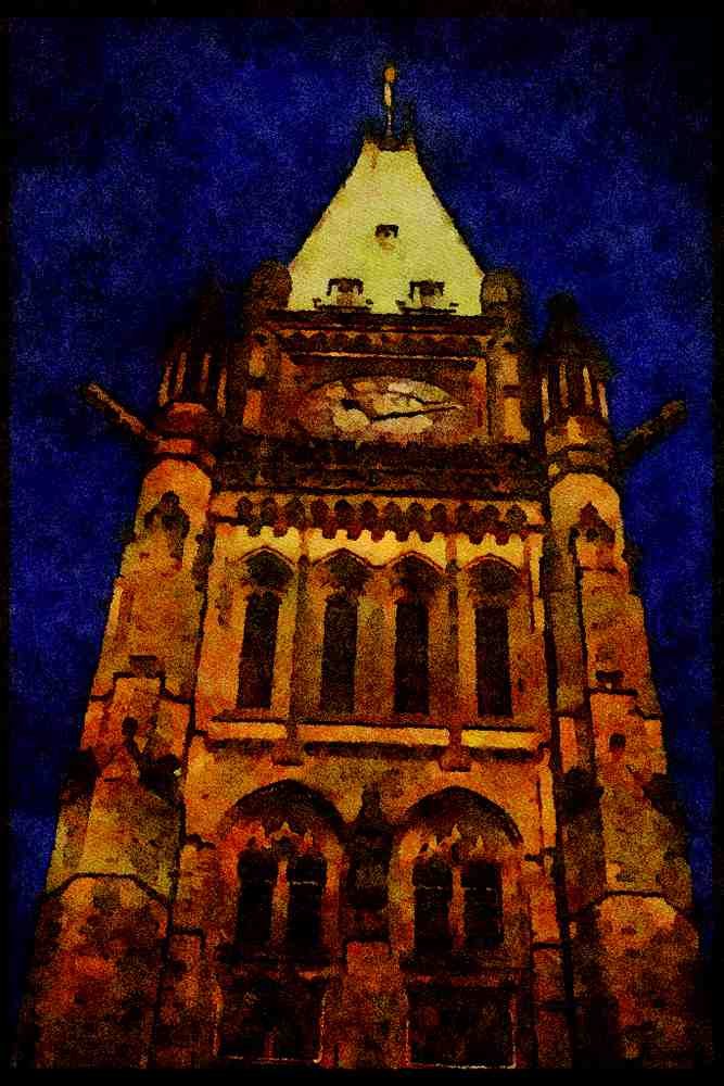 Cities 242040 Vertical View Of Peace Tower, Parliament Hill A4 Limited Edition Watercolour Print