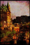 Cities 242043 Canal Lock System And Chateau Laurier From Hull, Quebec A4 Limited Edition Watercolour Print