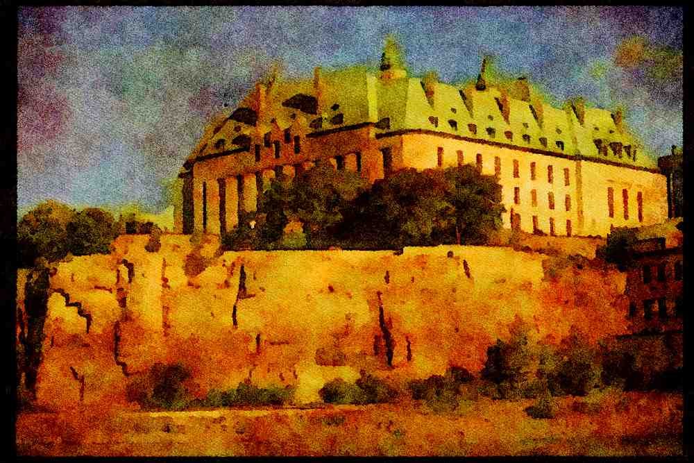 Cities 242055 River View Of Cliffs Of Supreme Court Building A4 Limited Edition Watercolour Print