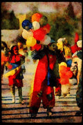 Cities 242059 Clowns On Canal, Winterlude A4 Limited Edition Watercolour Print