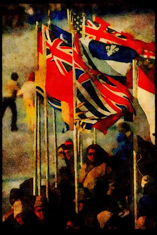 Cities 242062 Colourful Winter Flags A4 Limited Edition Watercolour Print