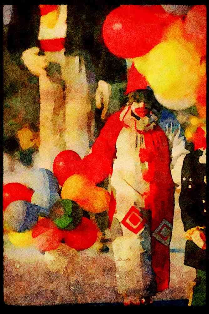Cities 242064 Clown On Canal At Winterlude A4 Limited Edition Watercolour Print