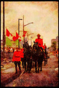 Cities 242068 Mounties And Horses A4 Limited Edition Watercolour Print