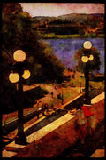 Cities 242075 Promenade Overlooking Rideau Canal And Ottawa River A4 Limited Edition Watercolour Print