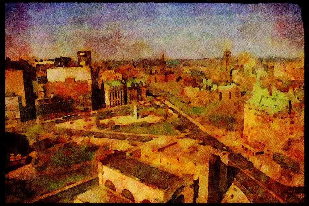 Cities 242076 Rooftop View Of Downtown Ottawa A4 Limited Edition Watercolour Print
