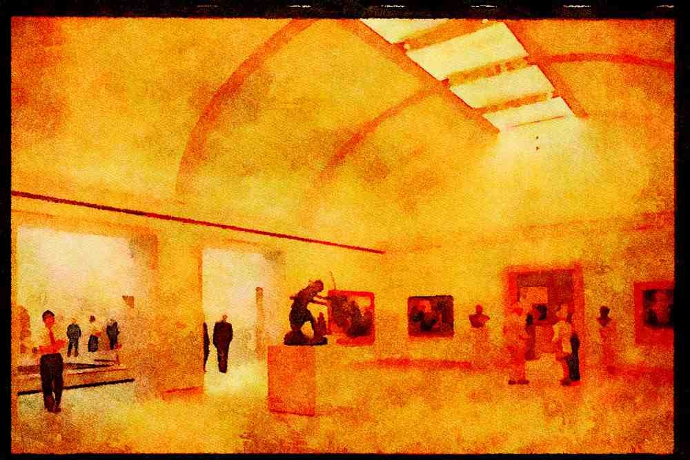 Cities 242097 Interior Of National Gallery A4 Limited Edition Watercolour Print