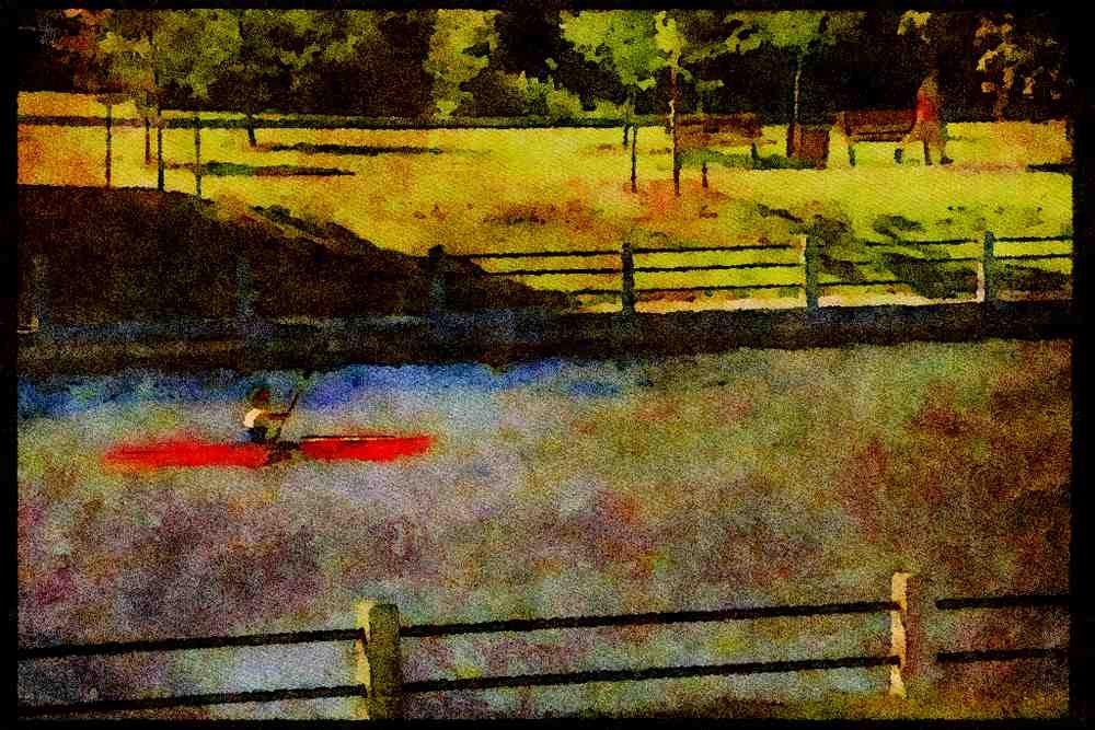 Cities 242099 Kayaker On Rideau Canal A4 Limited Edition Watercolour Print