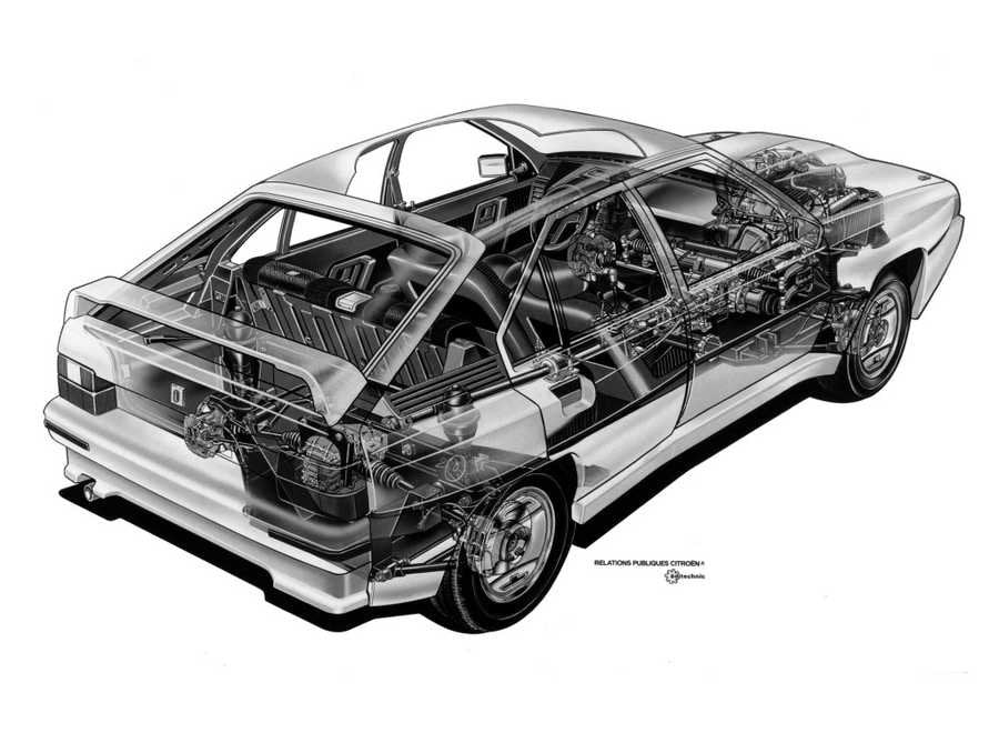 Citroen BX 4TC 1985 2048x1502 cutaway A4 Photo Print