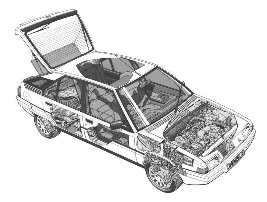 Citroen BX cutaway A4 Photo Print