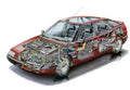 Citroen XM cutaway A4 Photo Print